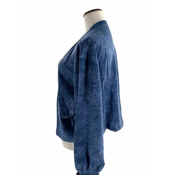 Z By Zella Women's Radial Cropped Sweatshirt Blue Tie Dye Crew Neck Plus 2X New - Picture 4 of 6